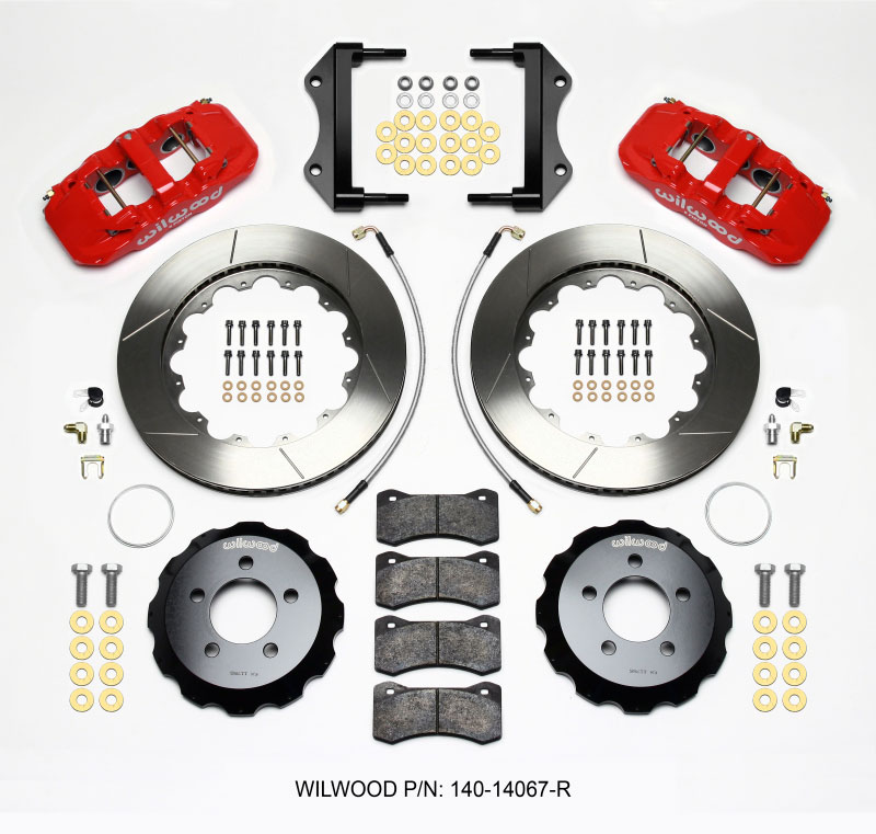 Wilwood 140-14067-r | AERO6 Front Hat Kit 14.25 Red 2014-Up Challenger w/Lines; 2014-2021