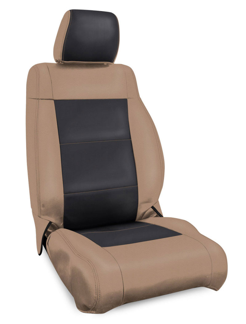 PRP Seats b016-04 | PRP 07-10 Jeep Wrangler JK Front Seat Covers/2 door or 4 door (Pair) - Black/Tan; 2007-2010