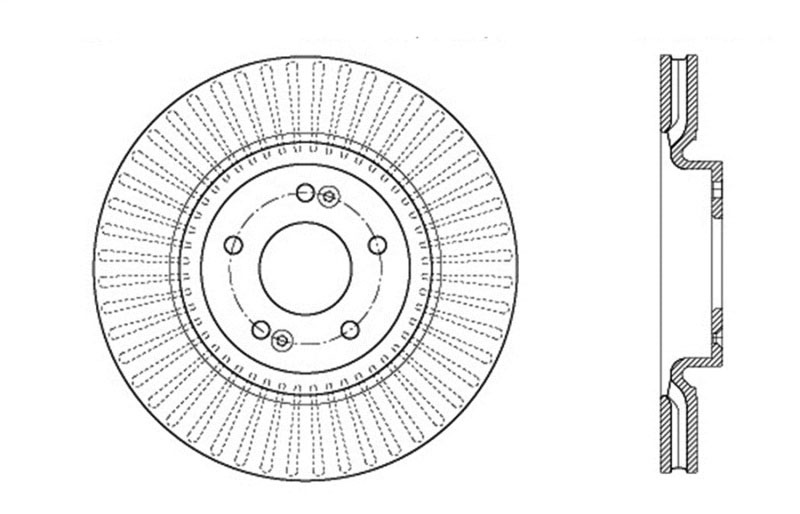 Stoptech 128.50028R | StopTech Kia Optima Sport Cross Drilled Brake Rotor, Front Right; 2011-2016