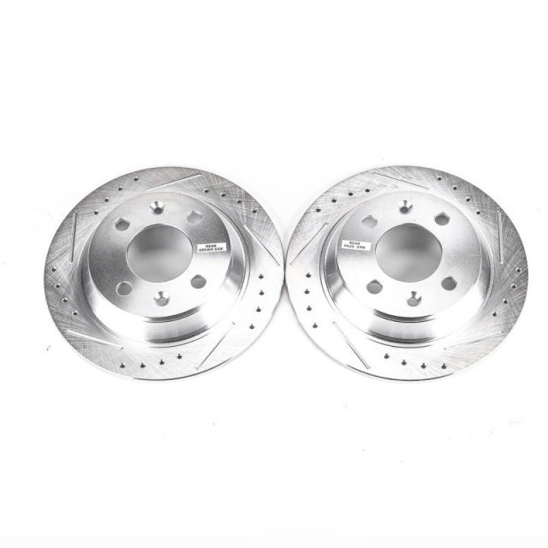 PowerStop ebr232xpr | Power Stop 87-93 Saab 900 Rear Evolution Drilled & Slotted Rotors - Pair; 1987-1993