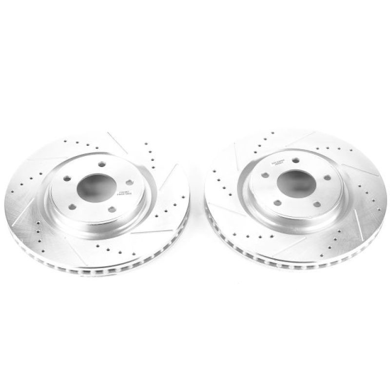 PowerStop jbr1715xpr | Power Stop 14-19 Nissan Rogue Front Evolution Drilled & Slotted Rotors - Pair; 2014-2019