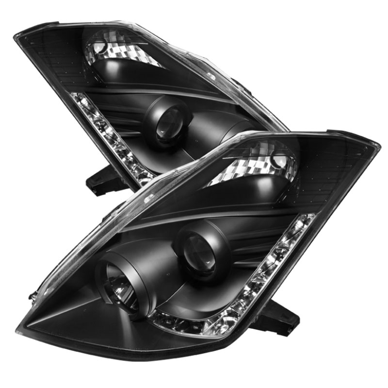 SPYDER 5042316 | Spyder Nissan 350Z ( HID Version ) DRL LED Projector Headlights - Black - (PRO-YD-N350Z06-HID-DRL-BK); 2006-2008