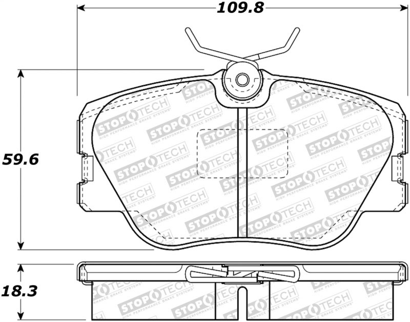 Stoptech 308.04230 | StopTech Street Brake Pads Mercedes-Benz 300E, Front; 1986-1992