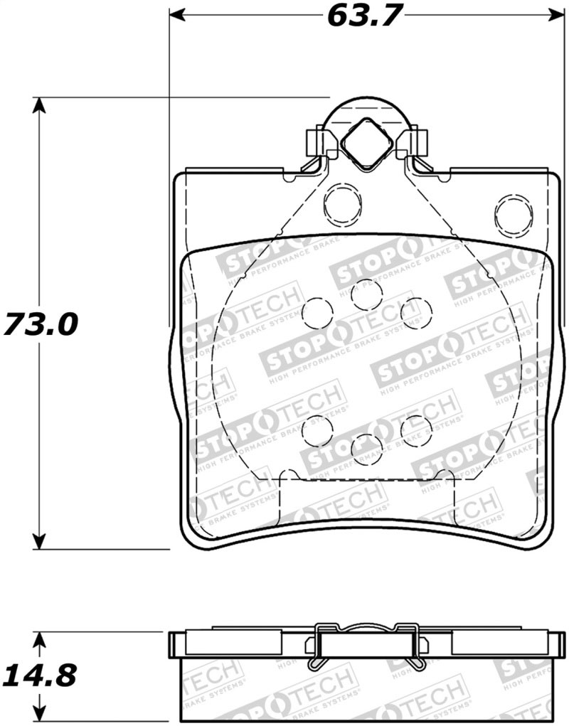 Stoptech 308.07790 | StopTech Street Brake Pads Mercedes-Benz SLK230, Rear; 2001-2004