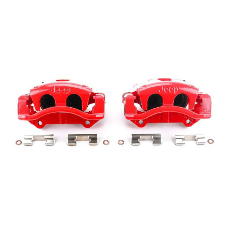 PowerStop s4990j | Power Stop 06-10 Jeep Commander Front Red Calipers w/Brackets - Pair; 2006-2010