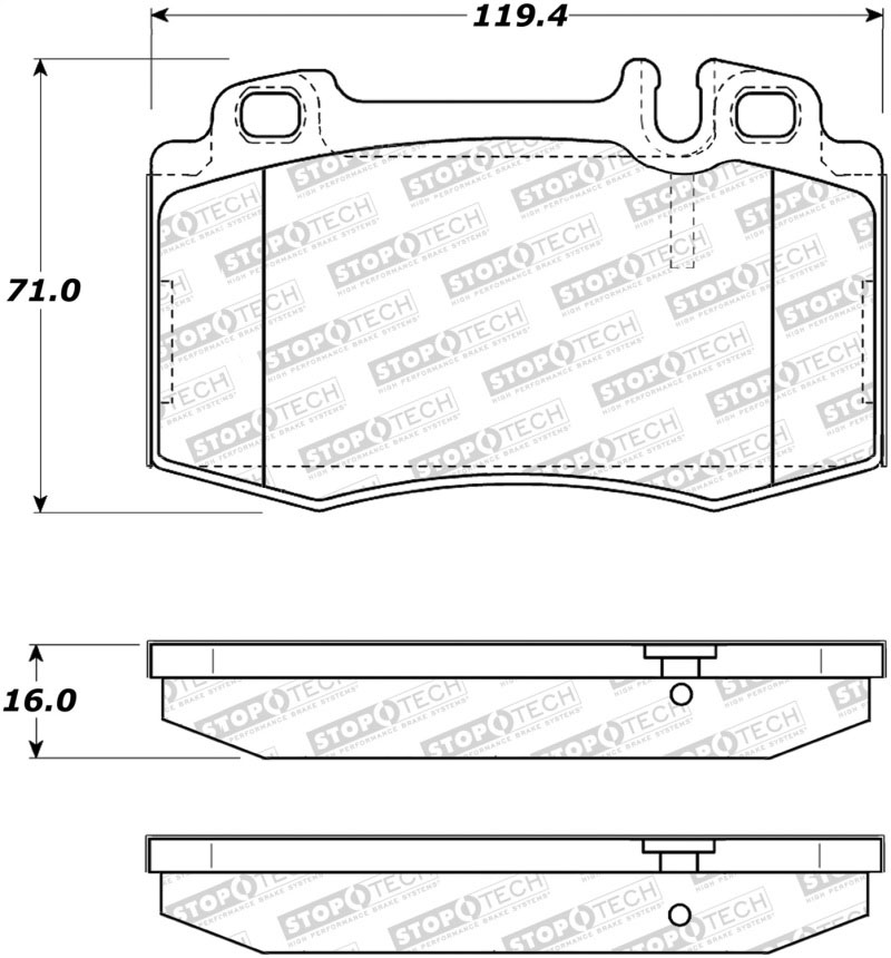 Stoptech 308.08472 | StopTech Street Brake Pads Mercedes-Benz S600 2 Req, Front; 2007-2013