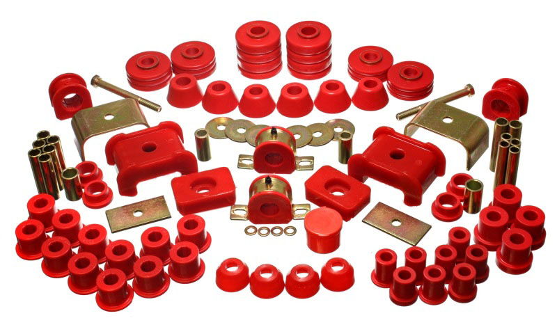 Energy Suspension 3.18105r | 73-80 Chev/GMC 4WD w/Aftermarket Front Springs Red Hyper-Flex Master Bushing Set; 1973-1980