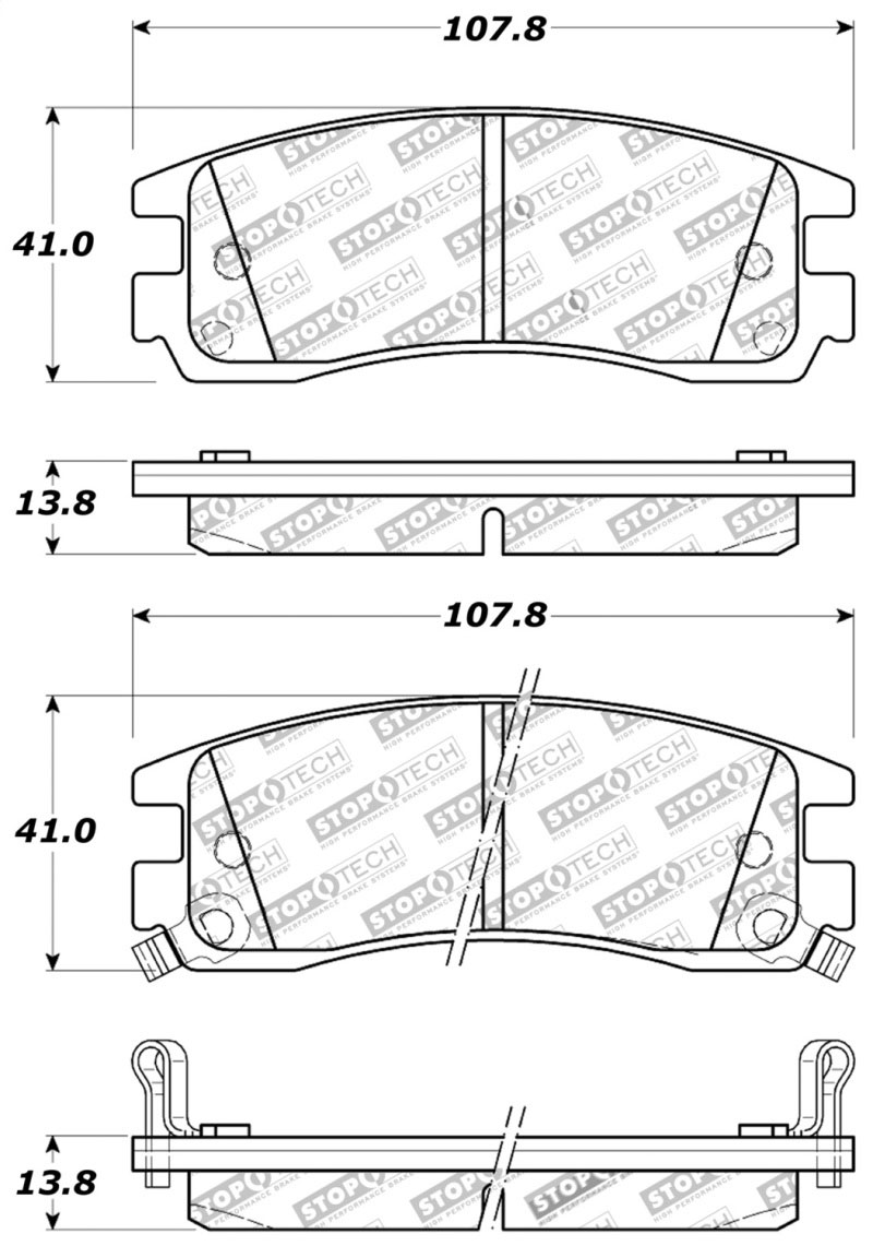 Stoptech 309.06980 | StopTech Sport Brake Pads Pontiac Grand Am, Rear; 1999-2005