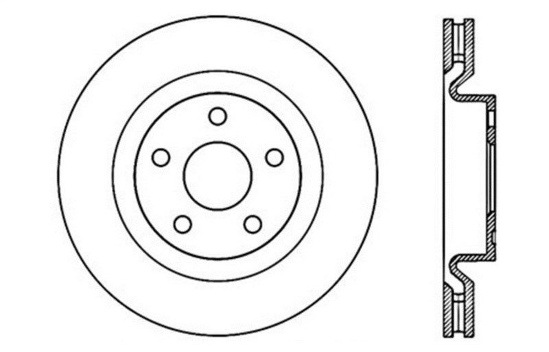 Stoptech 128.62114L | StopTech Pontiac G8 Sport Cross Drilled Brake Rotor, Front Left; 2008-2009