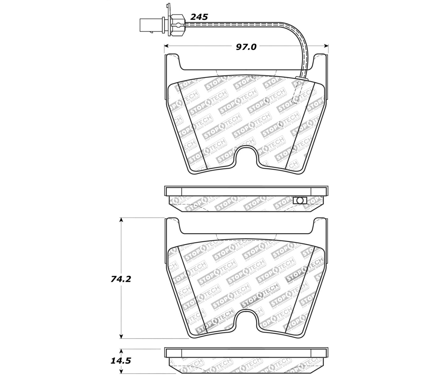 Stoptech 309.10290 | StopTech Sport Brake Pads Audi RS5 Iron Discs, Front; 2013-2016