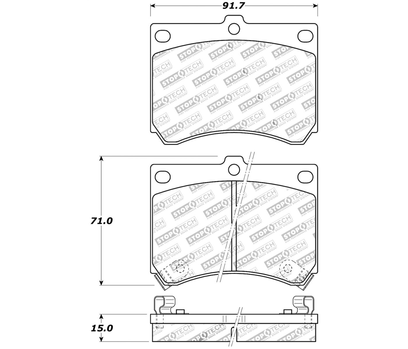 Stoptech 308.04730 | StopTech Street Brake Pads Mazda Protege Front Caliper Cast# 22-14, Front; 1990-1998