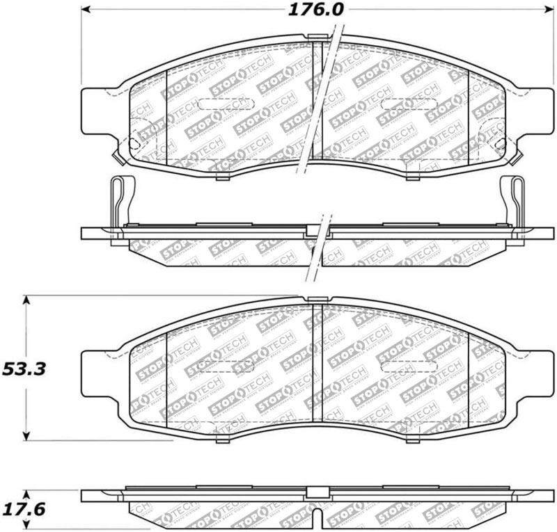 Stoptech 305.11830 | StopTech Street Select Brake Pads Nissan Armada 320mm Front Disc, Front; 2006-2006