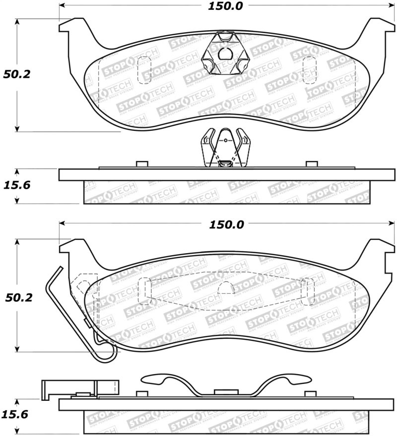 Stoptech 305.09320 | StopTech Street Select Brake Pads Mercury Marauder, Rear; 2003-2004