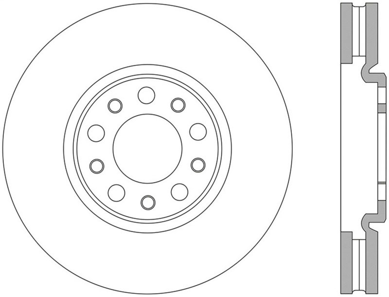 Stoptech 127.63080R | StopTech Jeep Renegade Sport Drilled/Slotted Rotor, Front Right; 2015-2017