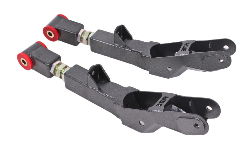 BMR Suspension tca029h | BMR 10-15 5th Gen Camaro Rear Lower Control Arms On-Car Adj. (Polyurethane) - Black Hammertone; 2010-2015