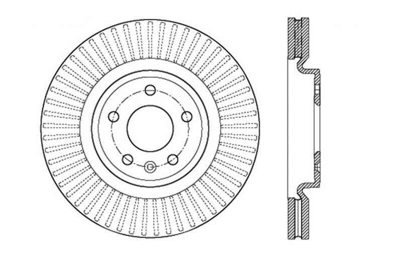 Stoptech 128.61102R | StopTech Ford Flex Sport Cross Drilled Brake Rotor, Front Right; 2011-2018