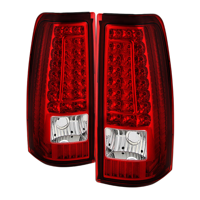 SPYDER 5081285 | Xtune Chevy Silverado 1500-2500-3500 03-06 C-Shape LED Tail Lights Red Clear ALT-ON-CS03-G2-LED-RC; 2003-2006