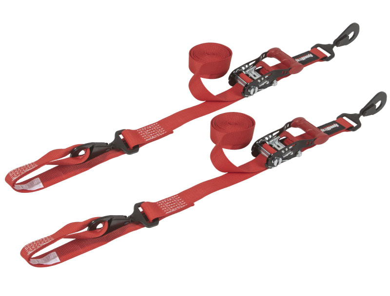 SpeedStrap 152232 | 1 1/2In x 10Ft Ratchet Tie-Down w/ Soft-Tie (2 Pack) - Red