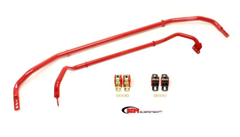 BMR Suspension SB037R | BMR Sway Bar Kit Adjustable With Bushings Front (SB016) And Rear (SB033) for Camaro Red; 2012-2012