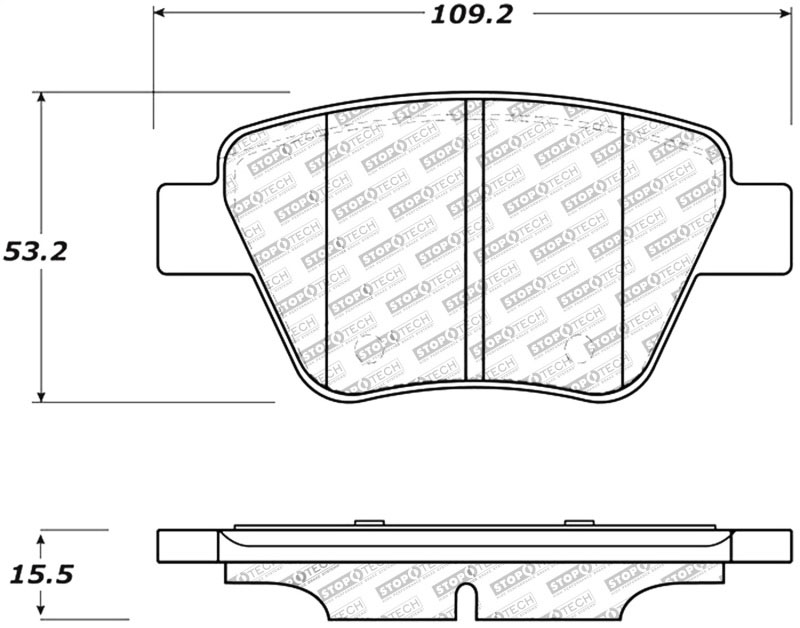 Stoptech 309.14560 | StopTech Sport Brake Pads Volkswagen Beetle Base 288mm Front Disc, Rear; 2015-2015