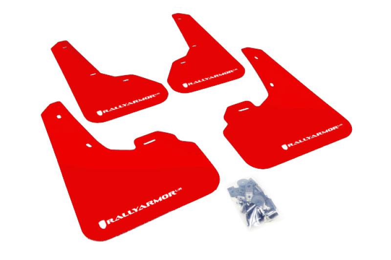 Rally Armor mf17-ur-rd/wh | 2010+ Mazda3/Speed3 UR Red Mud Flap w/ White Logo; 2010-2021