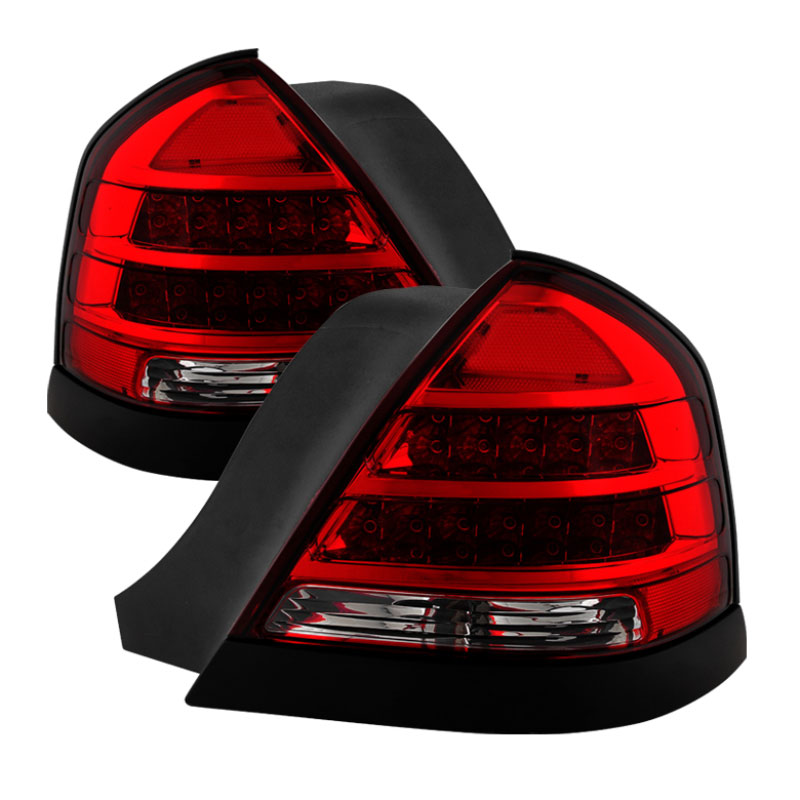 SPYDER 9032868 | Xtune 98-11 Ford Crown Victoria LED Tail Lights -Red Clear ALT-JH-CVIC98-LED-PI-RC; 1998-2011