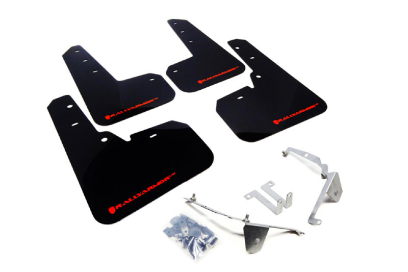 Rally Armor mf26-ur-blk/rd | 13+ Subaru XV Crosstrek Black Mud Flap w/ Red Logo; 2013-2021