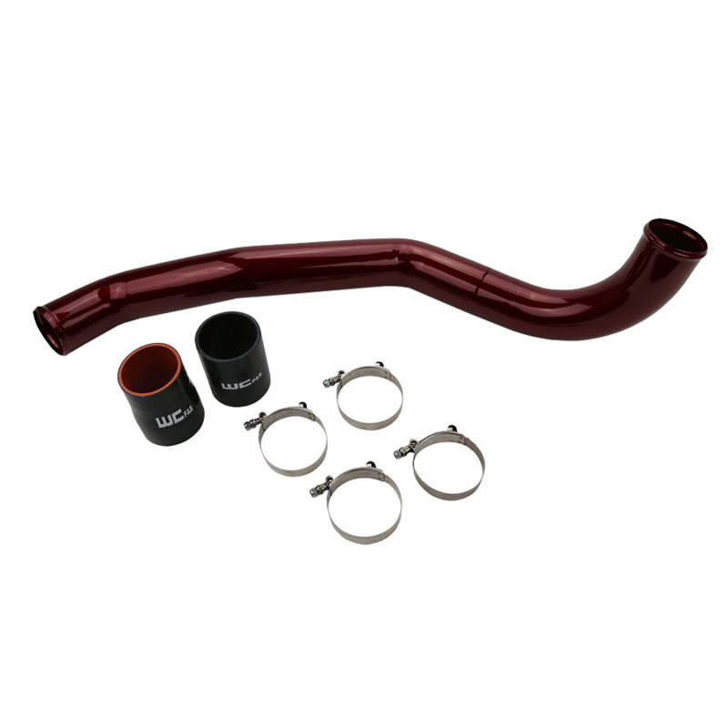 Wehrli wcf100708-red | 17-19 Chevrolet 6.6L L5P Duramax Driver Side 3in Intercooler Pipe - WCFab Red; 2017-2019