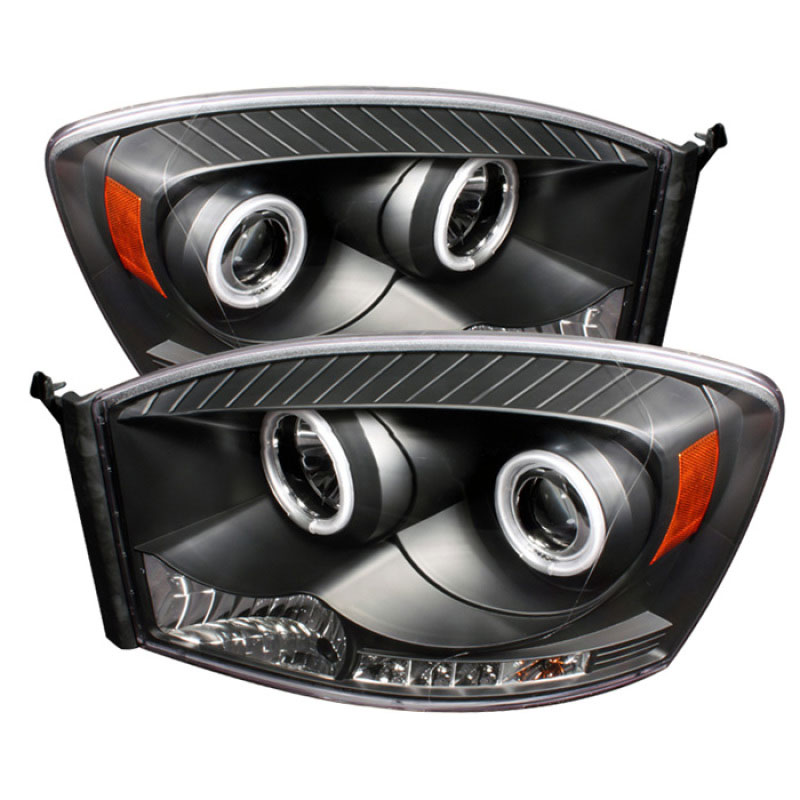 SPYDER 5030061 | Spyder Dodge Ram 2500/3500 CCFL LED ( Replaceable LEDs ) Projector Headlights - Black - (PRO-YD-DR06-CCFL-BK); 2006-2009