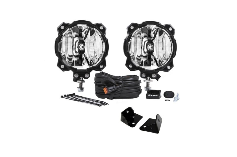 KC HiLiTES 97100 | 07-18 Jeep JK 6in Pro6 Gravity LED Pillar Mount 2-Light Sys (20W Spot Beam); 2007-2018