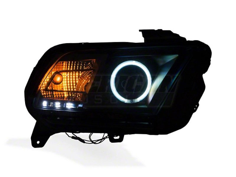 Raxiom 49170 | 13-14 Ford Mustang w/ Factory HIDLED Halo Projector Headlights- Black Housing (Smoked Lens); 2013-2014