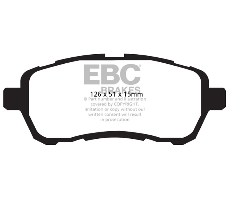 EBC ud14541 | 2010-2016 Mazda 2 1.5L Ultimax2 Front Brake Pads; 2010-2016