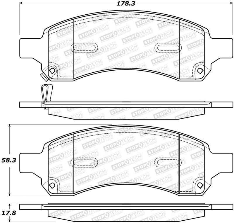 Stoptech 308.11690 | StopTech Street Brake Pads GMC Canyon, Front; 2009-2012