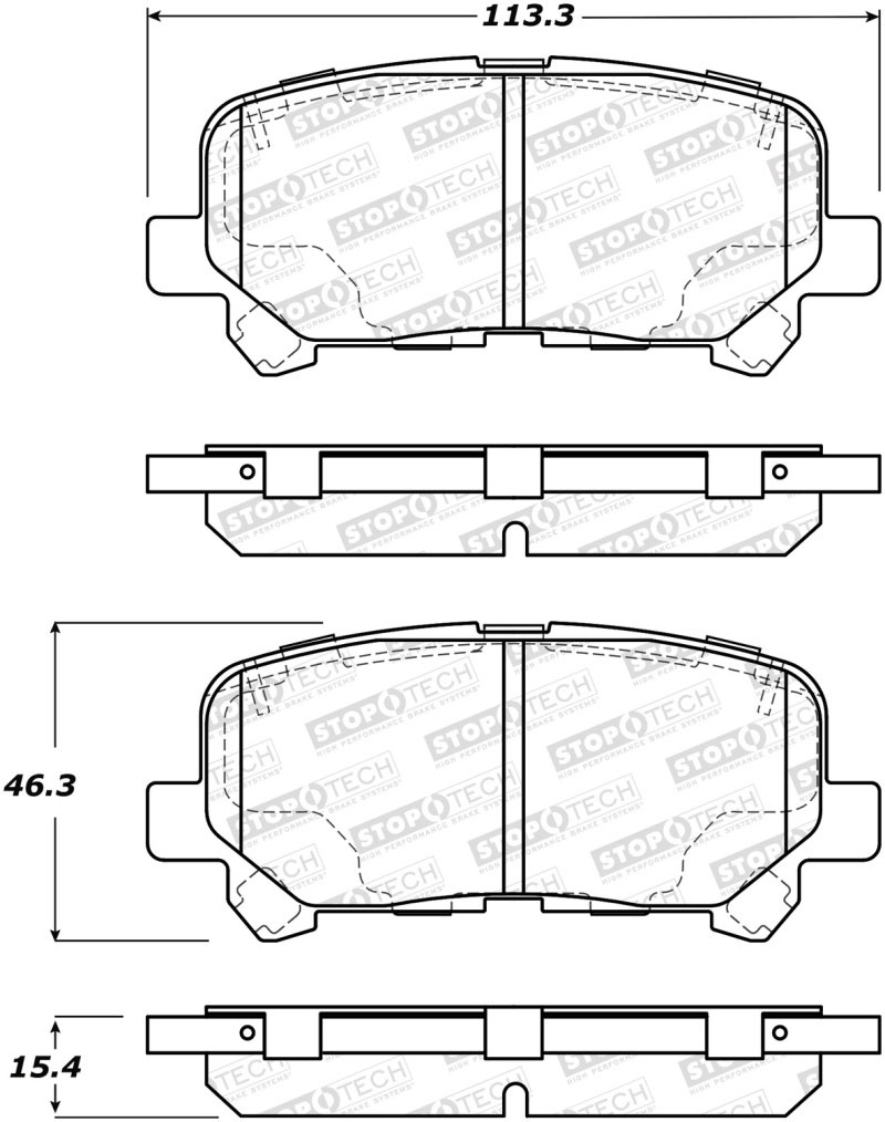 Stoptech 308.15850 | StopTech Street Brake Pads Honda Ridgeline, Rear; 2017-2018