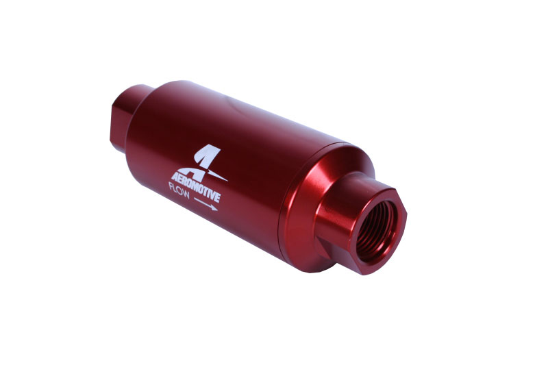 Aeromotive 12340 | In-Line Filter - (AN-10) 10 Micron Microglass Element Red Anodize Finish