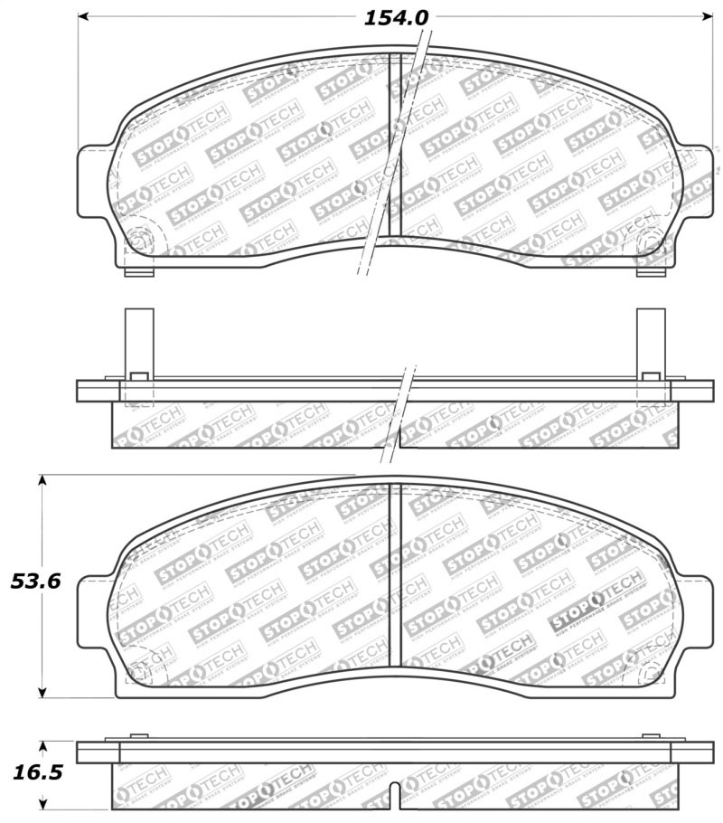 Stoptech 309.08330 | StopTech Sport Brake Pads Ford Ranger, Front; 2003-2012