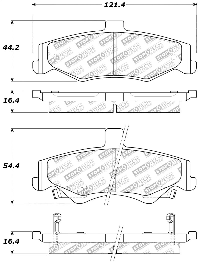 Stoptech 305.07500 | StopTech Street Select Brake Pads Pontiac Firebird, Rear; 1998-2002