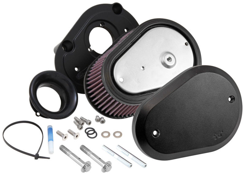 K&N Engineering rk3947xb | K&N Street Metal Intake System Flare - Black LG Capacity for Harley Davidson