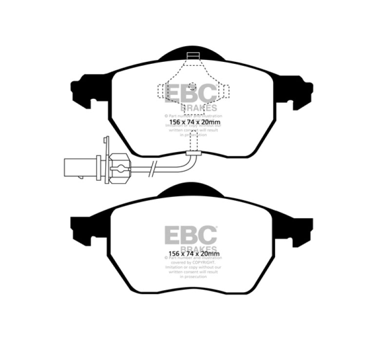 EBC dp21483 | 02-08 Volkswagen Passat 1.8 Turbo Greenstuff Front Brake Pads; 2002-2008