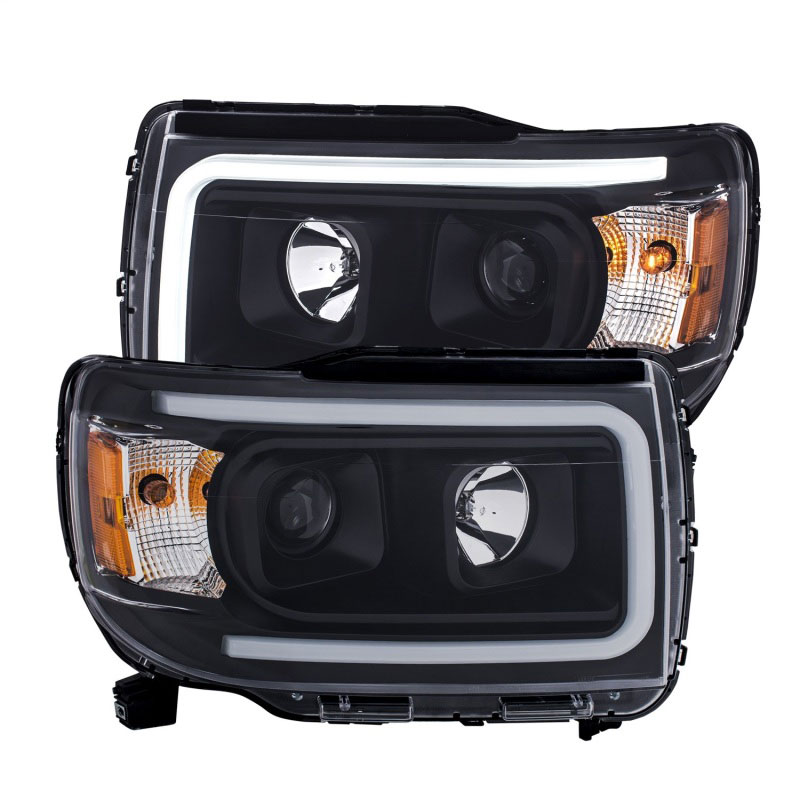 ANZO 111381 | 2015+ GMC Canyon Projector Headlights w/ Plank Style Design Black w/ Amber; 2015-2022