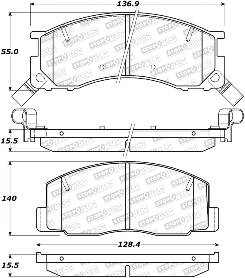 Stoptech 308.05000 | StopTech Street Brake Pads Toyota Previa, Front; 1991-1996