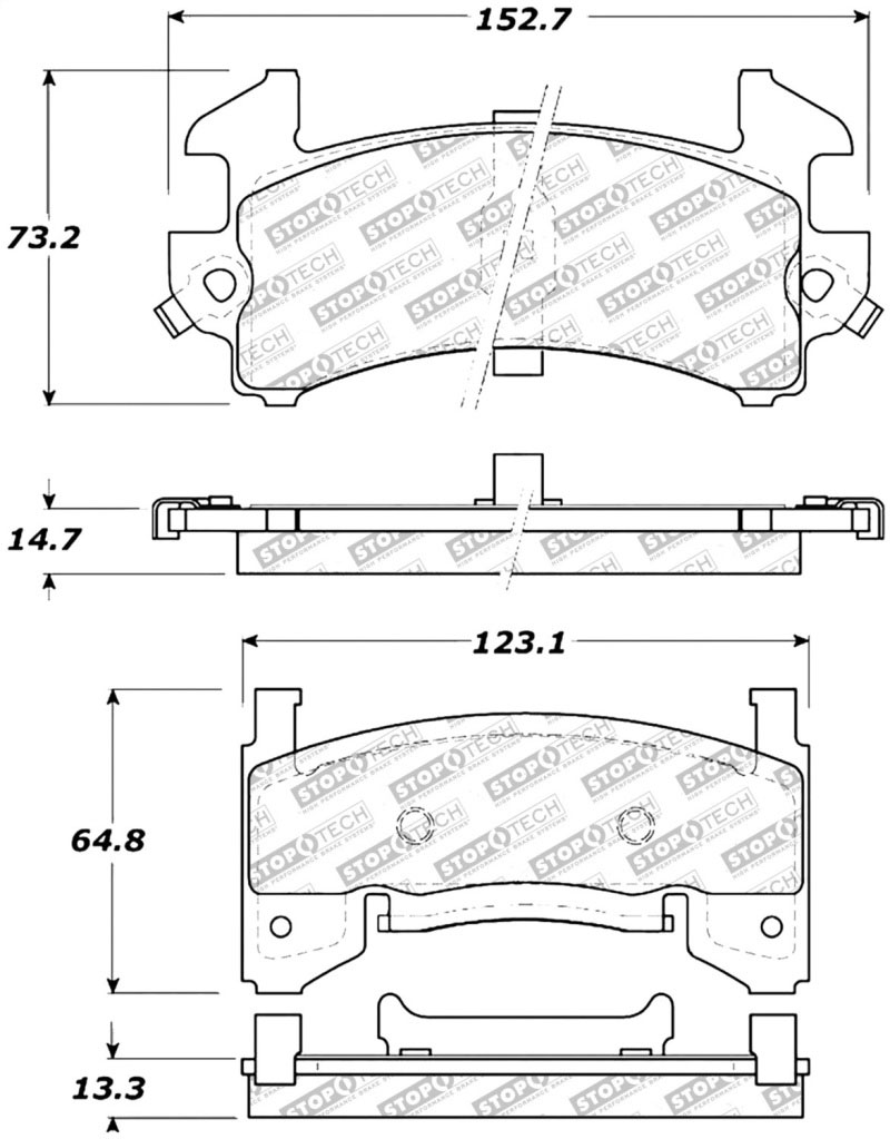 Stoptech 309.01540 | StopTech Sport Brake Pads Pontiac Grand LeMans, Front; 1978-1983