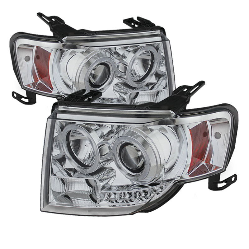 SPYDER 5074232 | Spyder Ford Escape Projector Headlights - Halogen Model Only ( Not Compatible With Xenon/HID Model ) - DRL - Chrome - High H1 (Included) - Low H1 (Included); 2008-2012