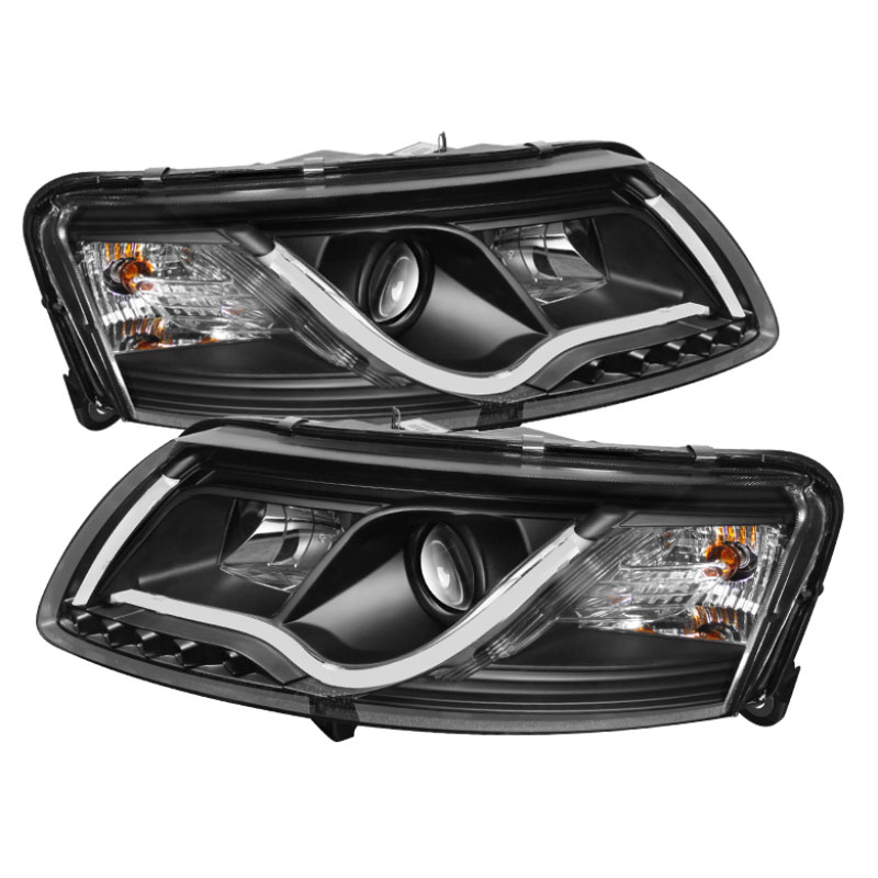 SPYDER 5071903 | Spyder Audi A6 Projector Headlights - Halogen Model Only Light Tube DRL - Black - (PRO-YD-ADA605-LTDRL-BK); 2005-2007