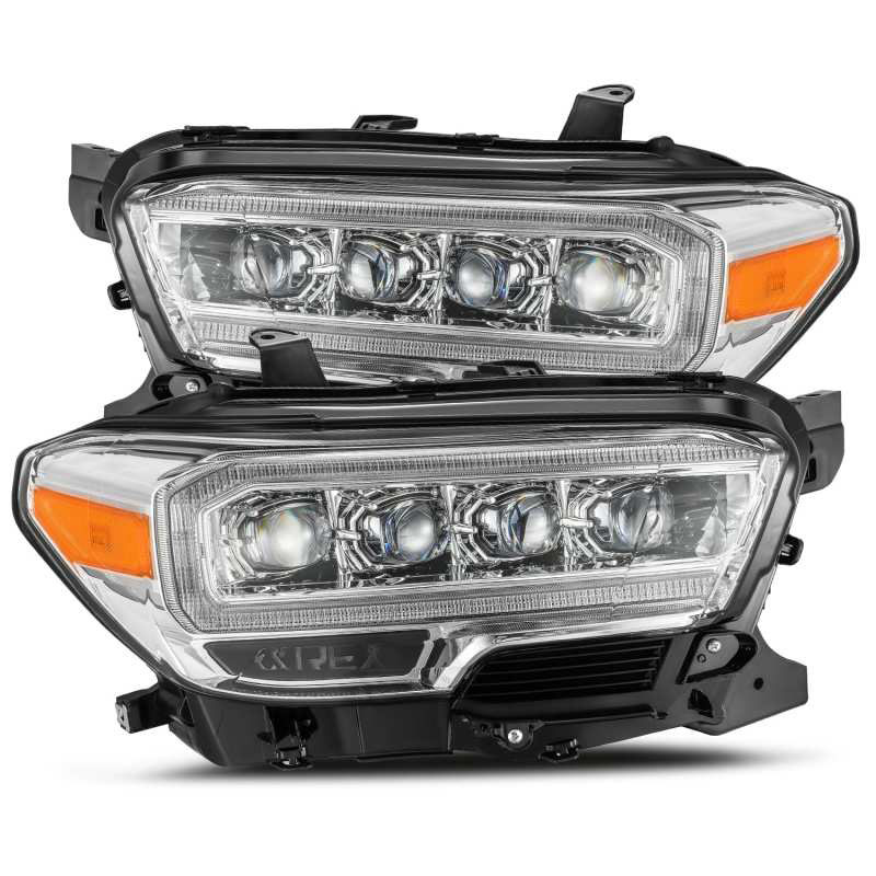 AlphaRex 880706 | Toyota Tacoma NOVA LED Projector Headlights Plank Style Chrome w/Activation Light; 2016-2020