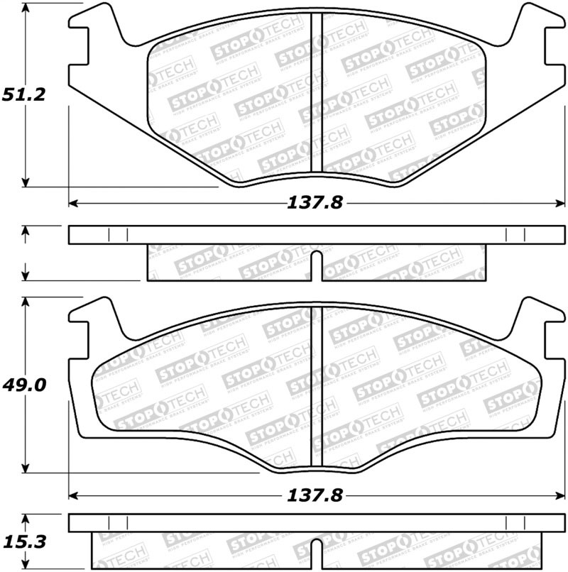 Stoptech 308.05690 | StopTech Street Brake Pads Volkswagen Cabriolet, Front; 1985-1993