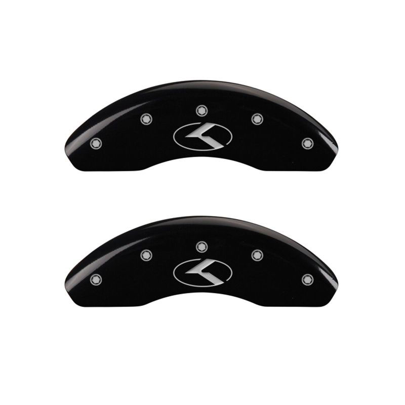 MGP 21187SCRKBK | 4 Caliper Covers Engraved Front & Rear Circle K/Kia Black Finish Silver Char 2013 Kia Optima; 2011-2013