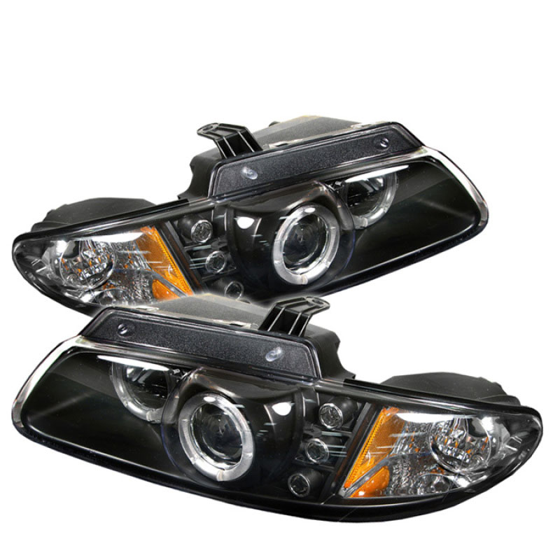 SPYDER 5009692 | Spyder Dodge Caravan/Grand Caravan Halo LED ( Replaceable LEDs ) Projector Headlights - Black - (PRO-YD-DC96-BK); 1996-2000