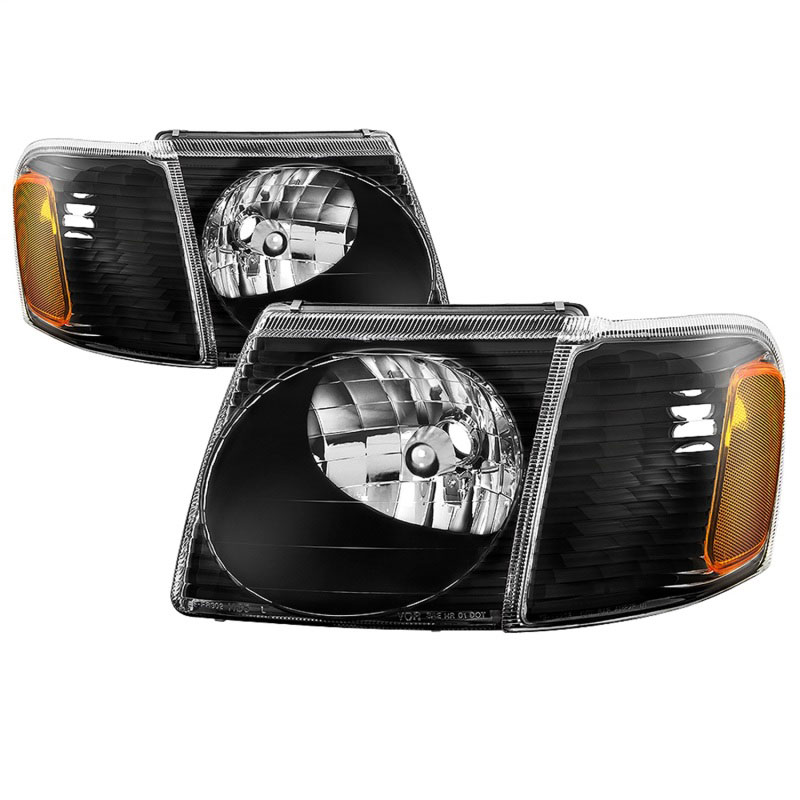 SPYDER 9042614 | xTune 01-03 Ford Explorer Sport 4pc OEM Style Headlights w/Corner - Black (HD-JH-FEXP01-ST-BK); 2001-2003