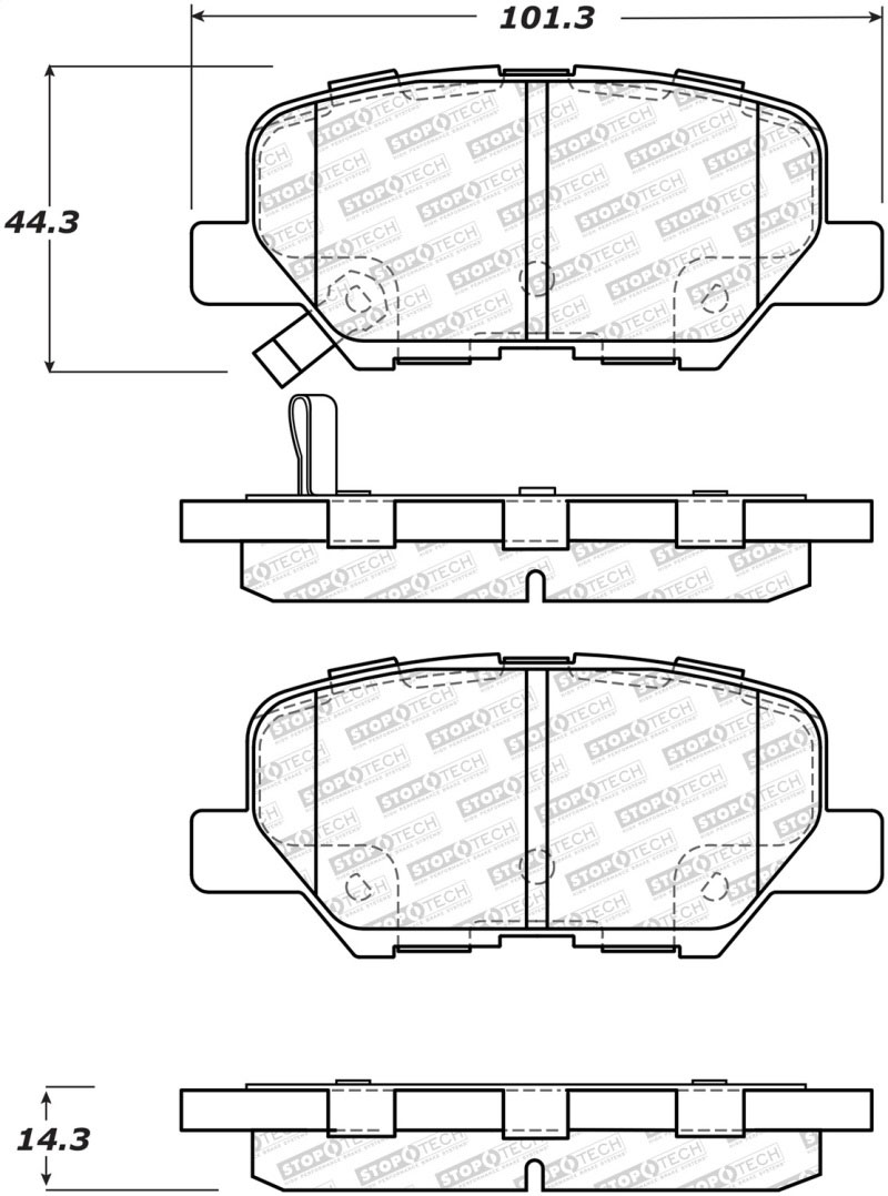 Stoptech 305.16790 | StopTech Street Select Brake Pads Mazda 6 Manual Parking Brake, Rear; 2014-2015